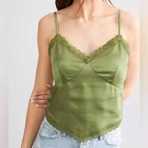 Satin Cropped Tank Top